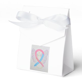 Pink and Blue Awareness Ribbon Party Favor Boxes