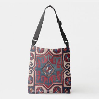 Cartouche Star II 19th Century Colorful Red Blue Crossbody Bag