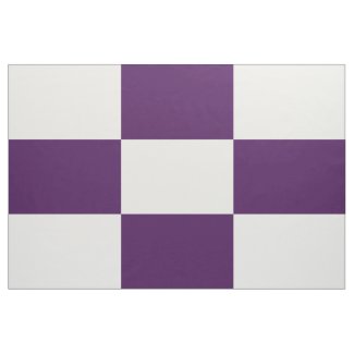 Royal Purple and White Checkered Rectangles Fabric