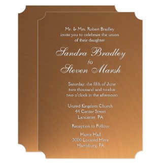 Copper Shine Wedding Invitation