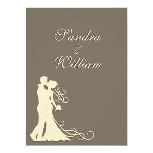 Sandstone and Cream Wedding Card