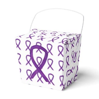 Purple Awareness Ribbon Custom Take Out Favor Box
