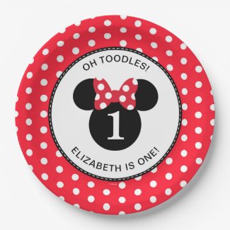 Minnie Mouse | Red & White Polka Dot Birthday Paper Plate