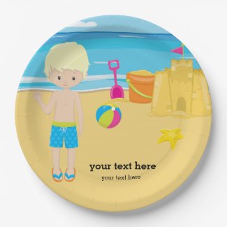 Beach party paper plate