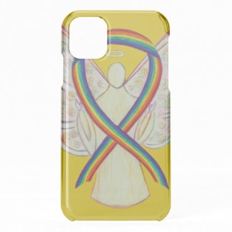 Rainbow Awareness Ribbon Angel iPhone Art Case