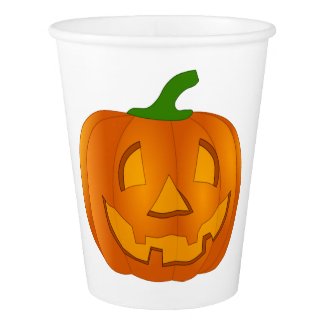 Paper Cups With Pumpkins
