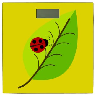 Ladybug On Leaf Scale Bathroom Scale