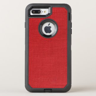 Red Linen Photo Background OtterBox Defender iPhone 7 Plus Case