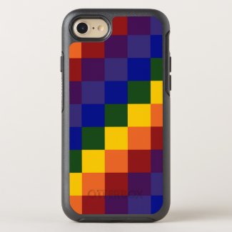Checkered Rainbow Color Blocks OtterBox Symmetry iPhone 7 Case