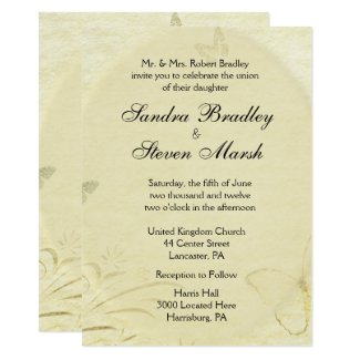 Vintage Butterfly Wedding Invitation