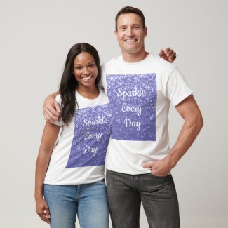 purple blue Sparkle every day text T-Shirt