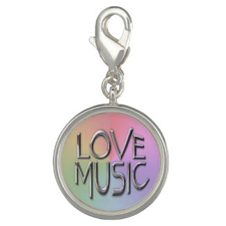 Love of Music Round Charm, Silver Plated Charms