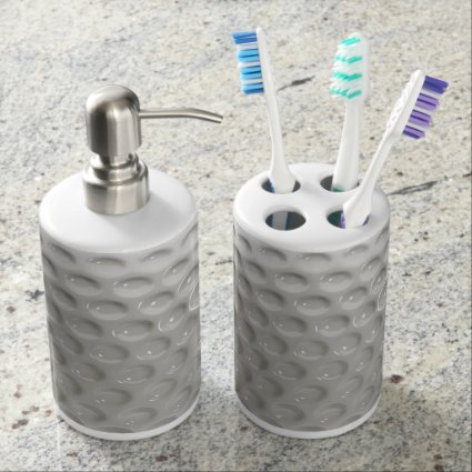 Golf Ball Sport Soap Dispenser And Toothbrush Holder