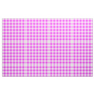 Classic Pink &amp; White Gingham Block Pattern Fabric