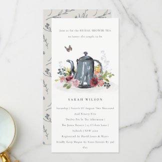 Tea Garden Bridal Shower Invitations