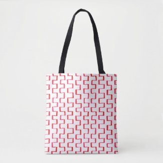 All-Over-Print Red Geometric Painted Pattern Tote Bag