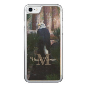 American bald eagle and monogram carved iPhone 7 case