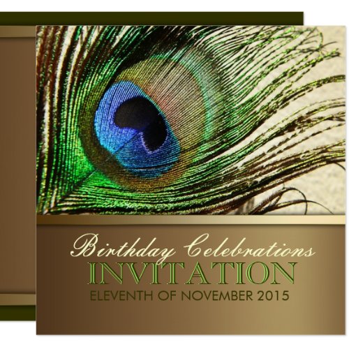 Peacock Goddess Feather Birthday Party Invitation