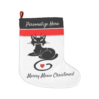 Cute Black Cat Christmas Stockings