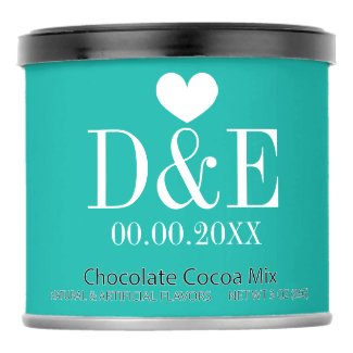 Custom drink mix party favor for wedding couple hot chocolate drink mix