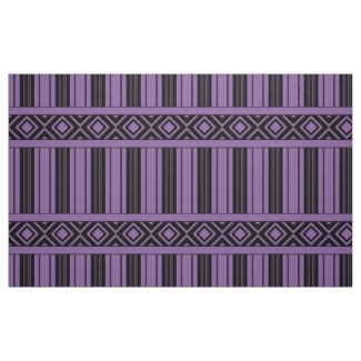Black Stripes &amp; Diamonds, Custom Violet Background Fabric