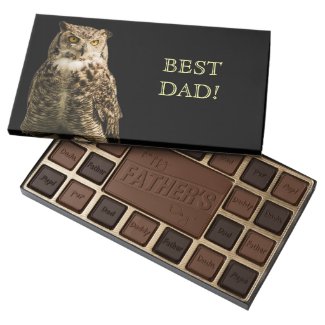 Best dad Masculine brown owl against black Assorted Chocolates