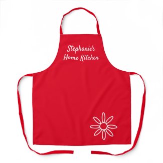 Your Words on Pretty Red & White  Apron