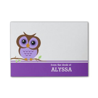 Purple Owl Personalized Post-it® Notes