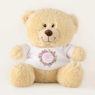 Mr. & Mrs. Elegant Floral Wedding Teddy Bear