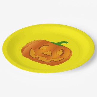 Paper Plate With Pumpkin