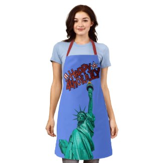 July 4th & Lady Liberty All-Over Print Apron