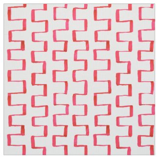 Red Geometric Painted Pattern Fabric