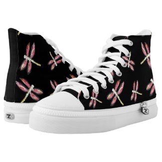 Pink Dragonfly Art Printed Shoes
