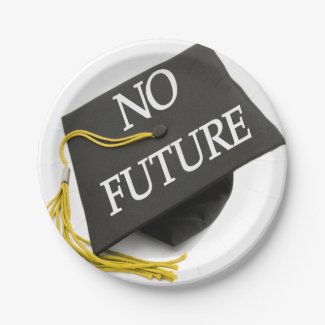 'No Future' Graduation Cap Dinner Plates