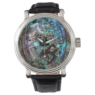 Watch with a photo of steampunk orgonite Jewelry