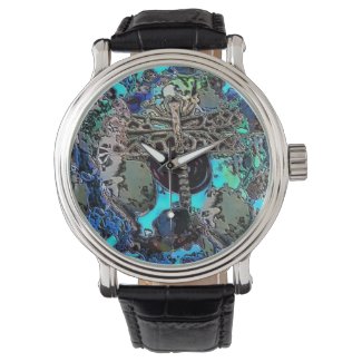 Watch with a photo of steampunk orgonite Jewelry