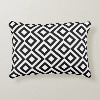 Black and White Meander Pattern Decorative Pillow