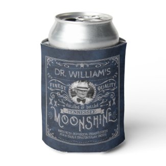 Moonshine Vintage Hillbilly Medicine Custom Blue Can Cooler