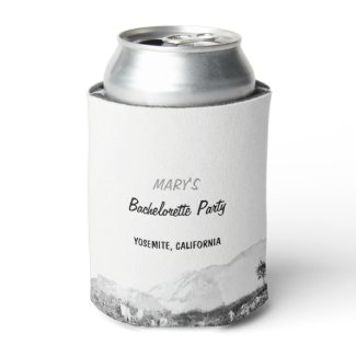 Bachelorette Party Rustic Mountain wedding Can Cooler