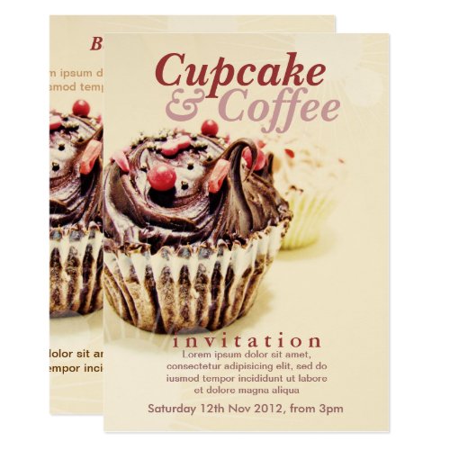 Chocolate Fudge Cupcake Invitation