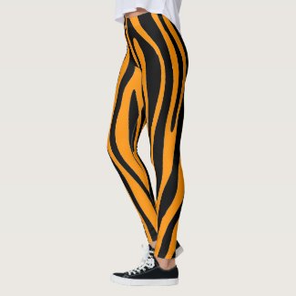 Princeton Orange Zebra Print Leggings