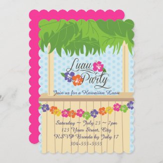 Hawaiian Luau Party Invitation