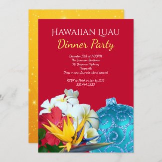 Hawaiian Luau Holiday Party Invitations