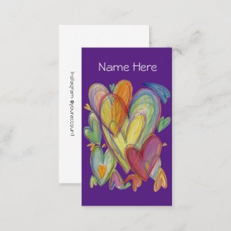 Rainbow Love Hearts Art Business Card