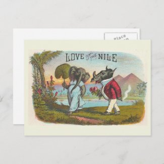 Love On The Nile Vintage Cigar Label Art Postcard