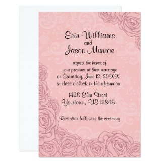 Pink Roses and Lace Invitation