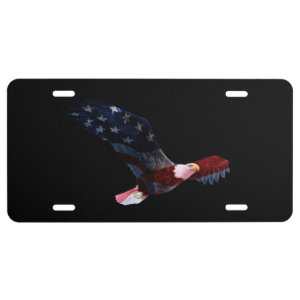Patriotic Bald Eagle License Plate
