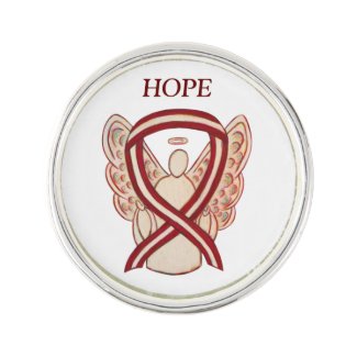Head/Neck Cancer Awareness Ribbon Angel Lapel Pin