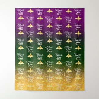 Mardi Gras | Step and Repeat Photo Backdrop