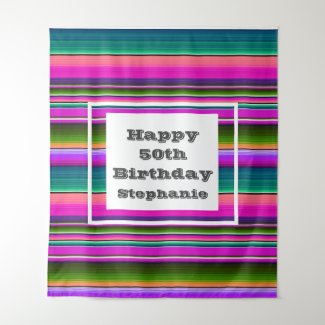 Fiesta Birthday Party Mexican Serape Blanket Tapestry
